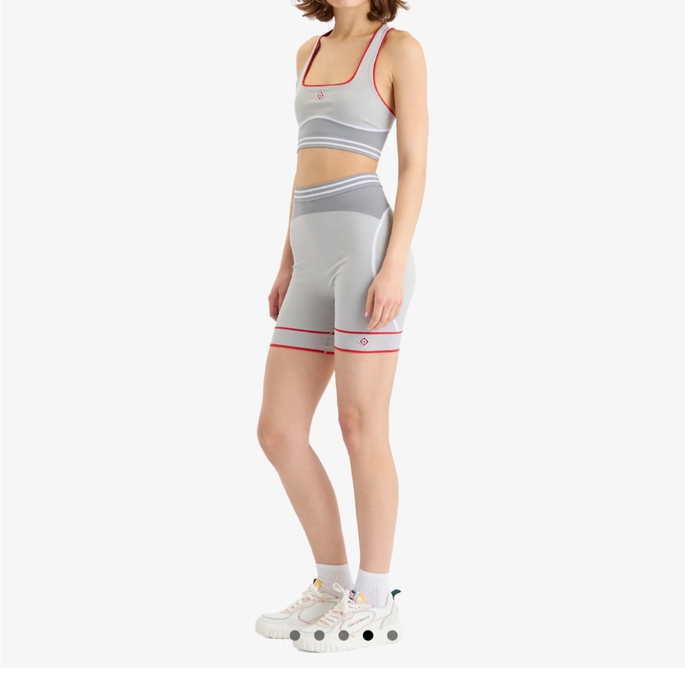 Casablanca Women's Gray and Red Bike Shorts